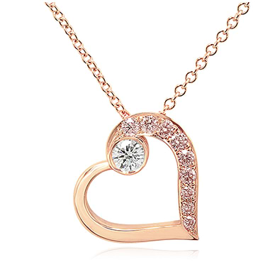 LEIBISH 0.18 carat Fancy pink diamond Heart Shape pendant